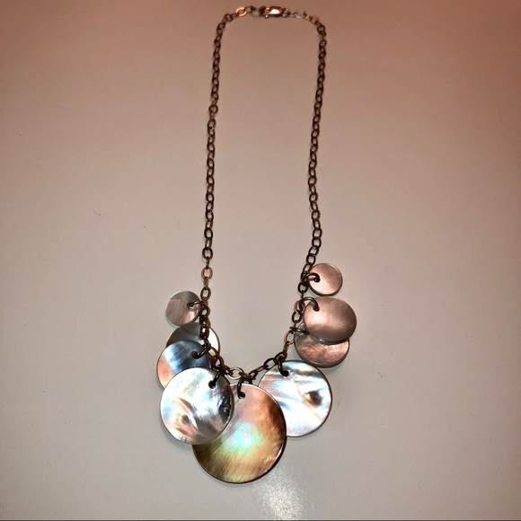 925 Sterling Necklace with shell 14” - Picture 3 of 4